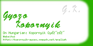 gyozo kopornyik business card